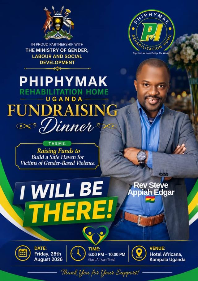 Fundraising Dinner advert featuring Rev Steve Appiah Edgar